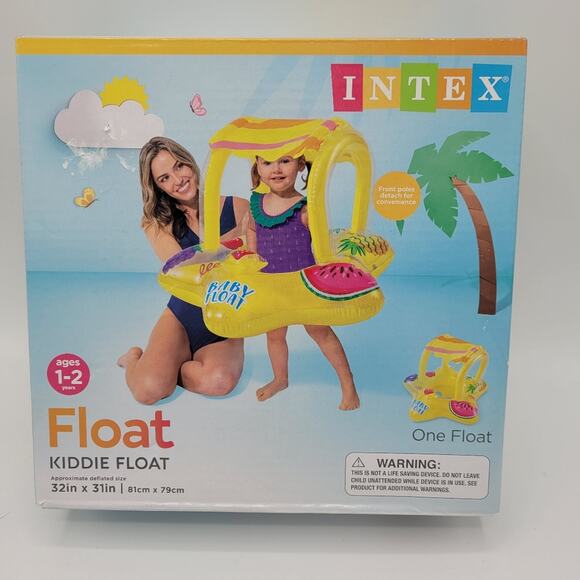 Intex Tropical Star Baby Kiddie Float with Removable Inflatable Shade ages 1-2 - Picture 1 of 8